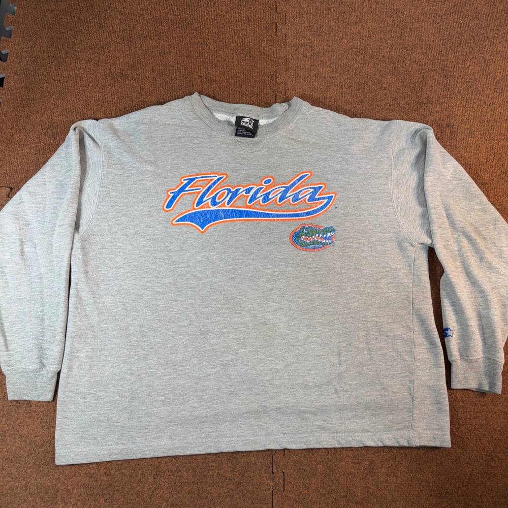 Starter Florida Gators Sweatshirt Mens XL Gray Crewneck Graphic Fleece RN47371